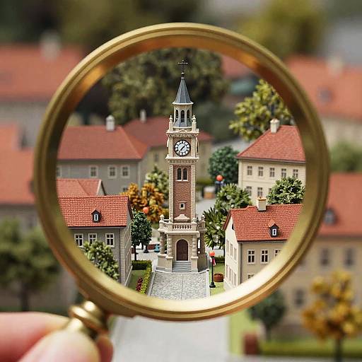 Hyper-Realistic Miniature Town Magnified