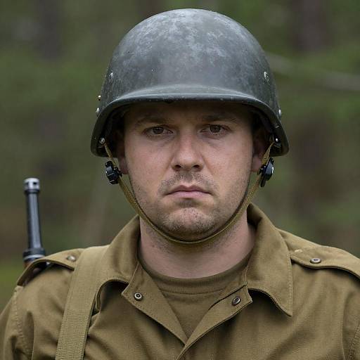 Military Portrait in Forest Setting