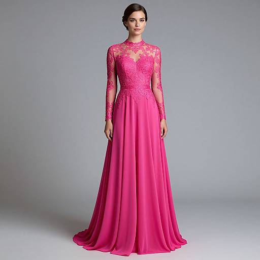 Elegant Fuchsia A-Line Wedding Dress