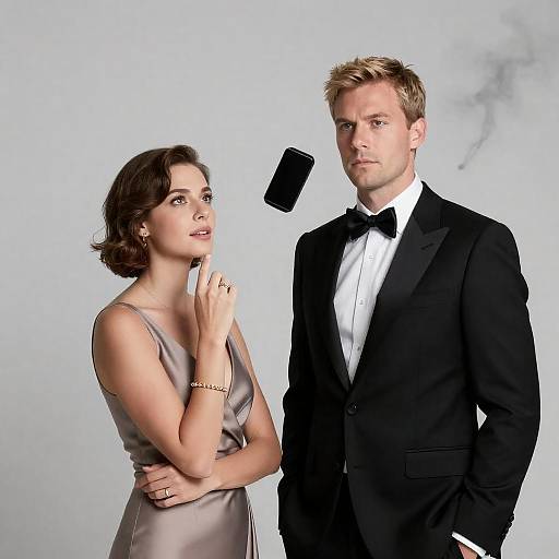 Elegant Couple with Floating Object