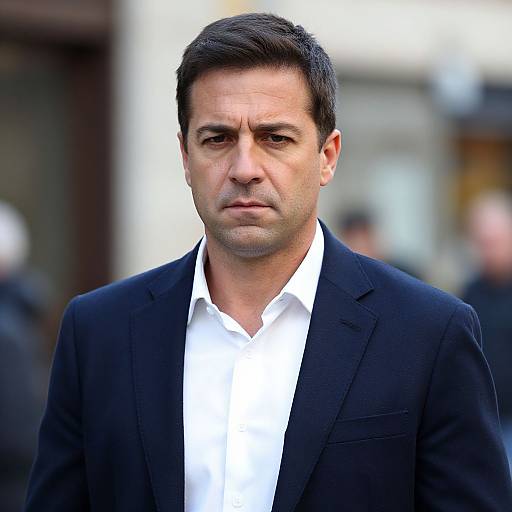 Serious Middle-Aged Man in Urban Setting