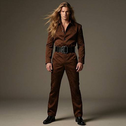 Rugged Elegant Blonde Man in Fashion
