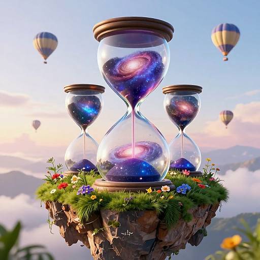 Cosmic Hourglasses on Floating Island