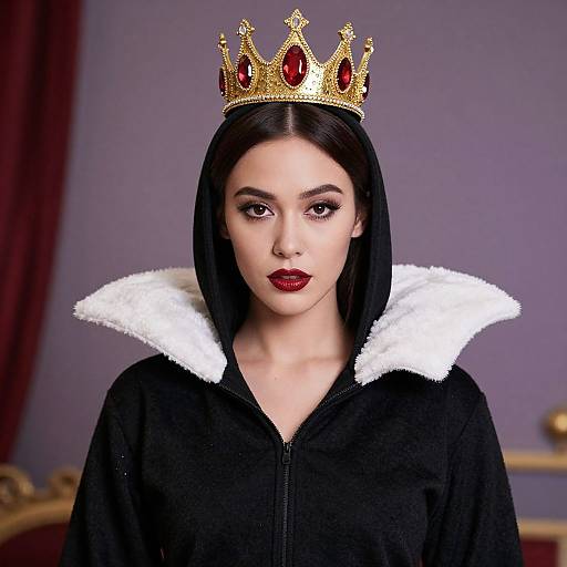 Evil Queen in Crown and Black Dress