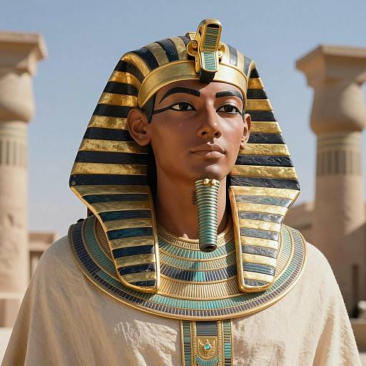 Ancient Egyptian Man in Traditional Collar Costume