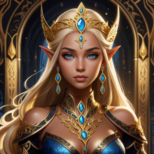 Majestic Digital Portrait of Elf Queen
