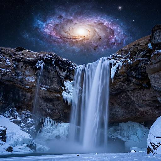 Upside-Down Frozen Waterfalls Galaxy