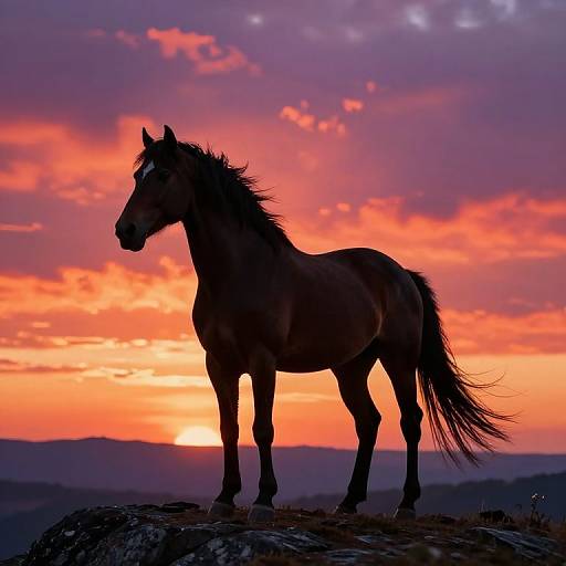 Majestic Horse Silhouette at Sunset