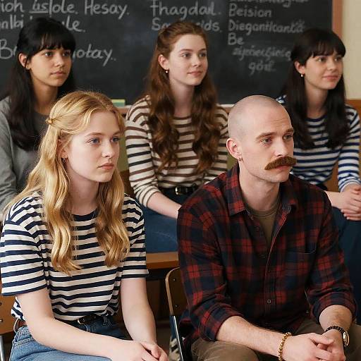 Realistic Group Portrait in Classroom