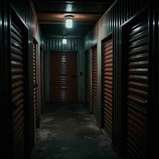 Dimly Lit Horror Storage Unit