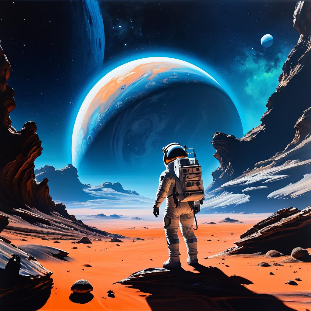 Astronaut's Journey on an Alien World