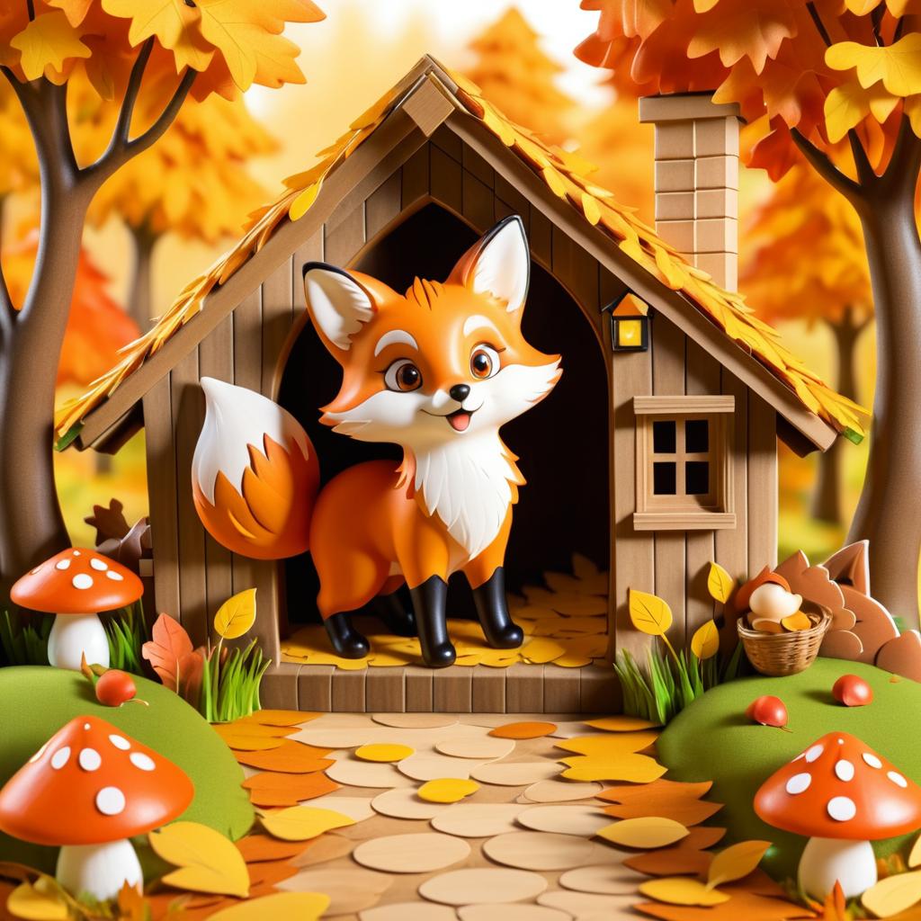 Charming Fox in Autumn Woods