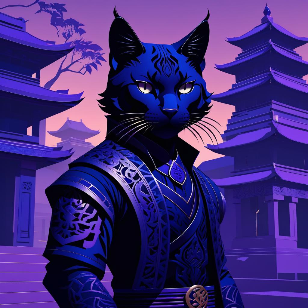 Mysterious Feline Assassin Portrait