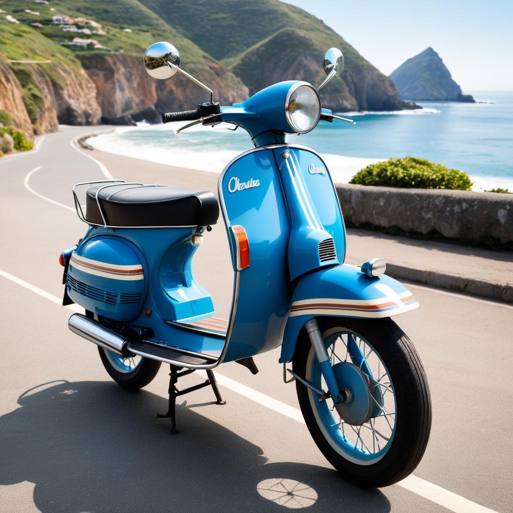 Vintage Ocean Blue Moped by Coast