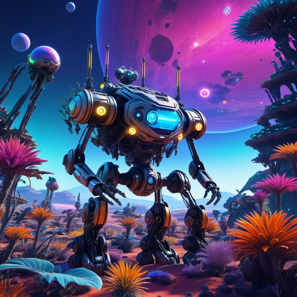 Robot Adventure in an Alien Landscape