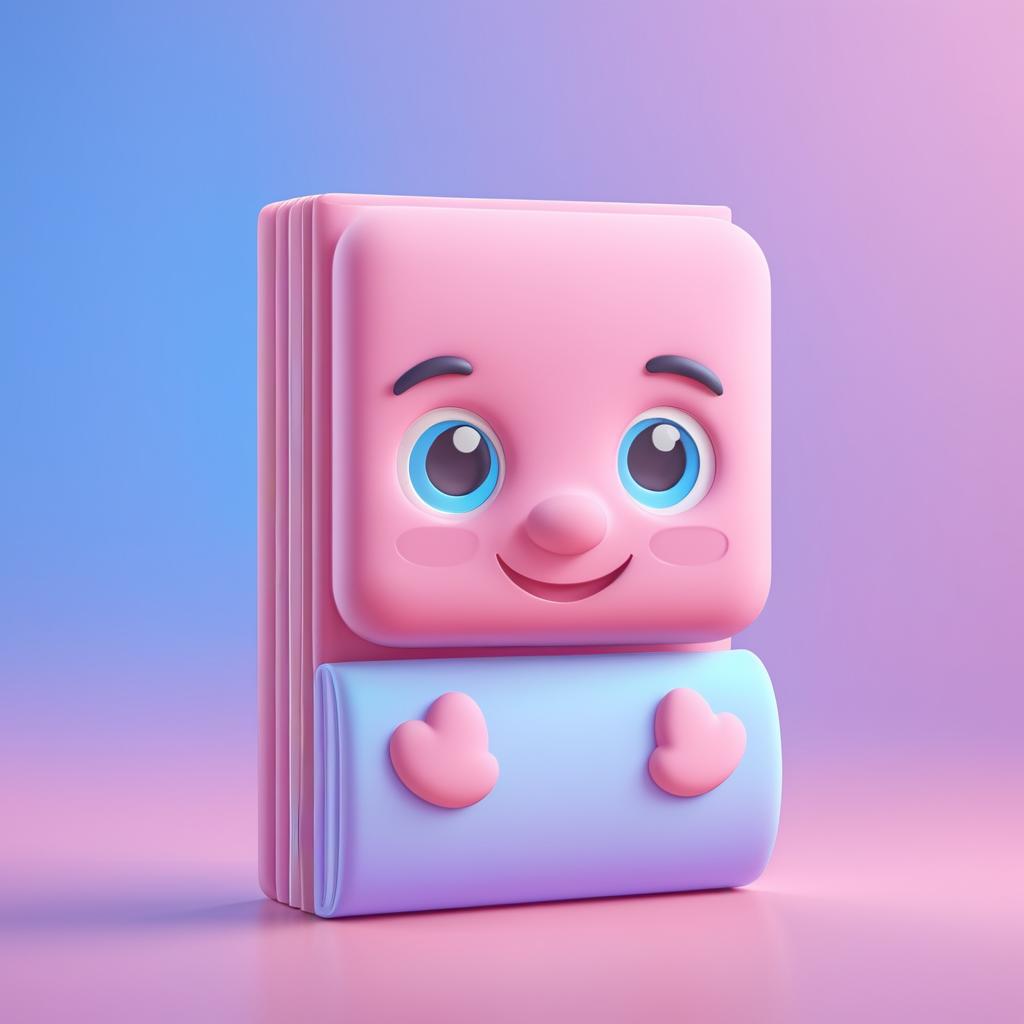 Cute Pink Book Emoji in Pastel Colors