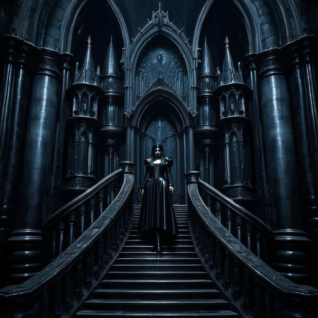 Gothic Vampire in Dark Castle