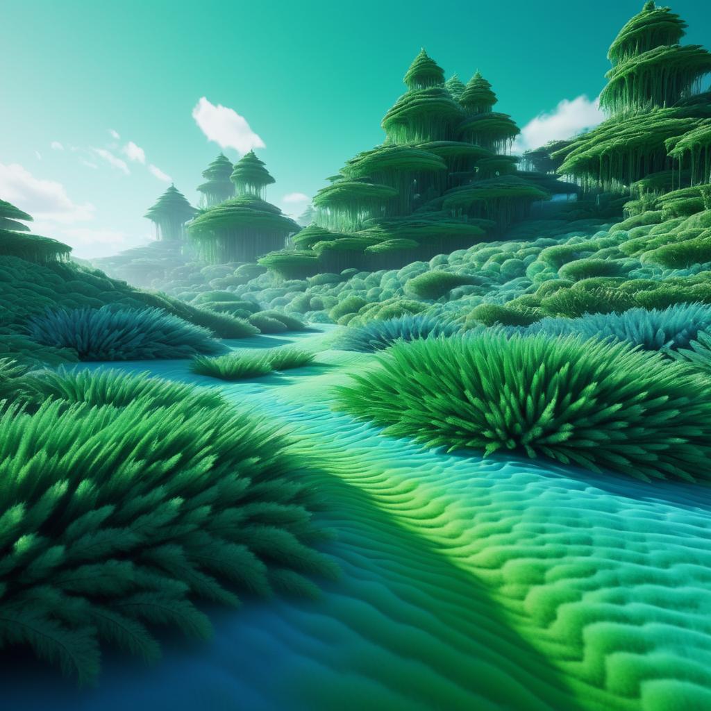 Hyper-Realistic Fantasy Scene with Algae