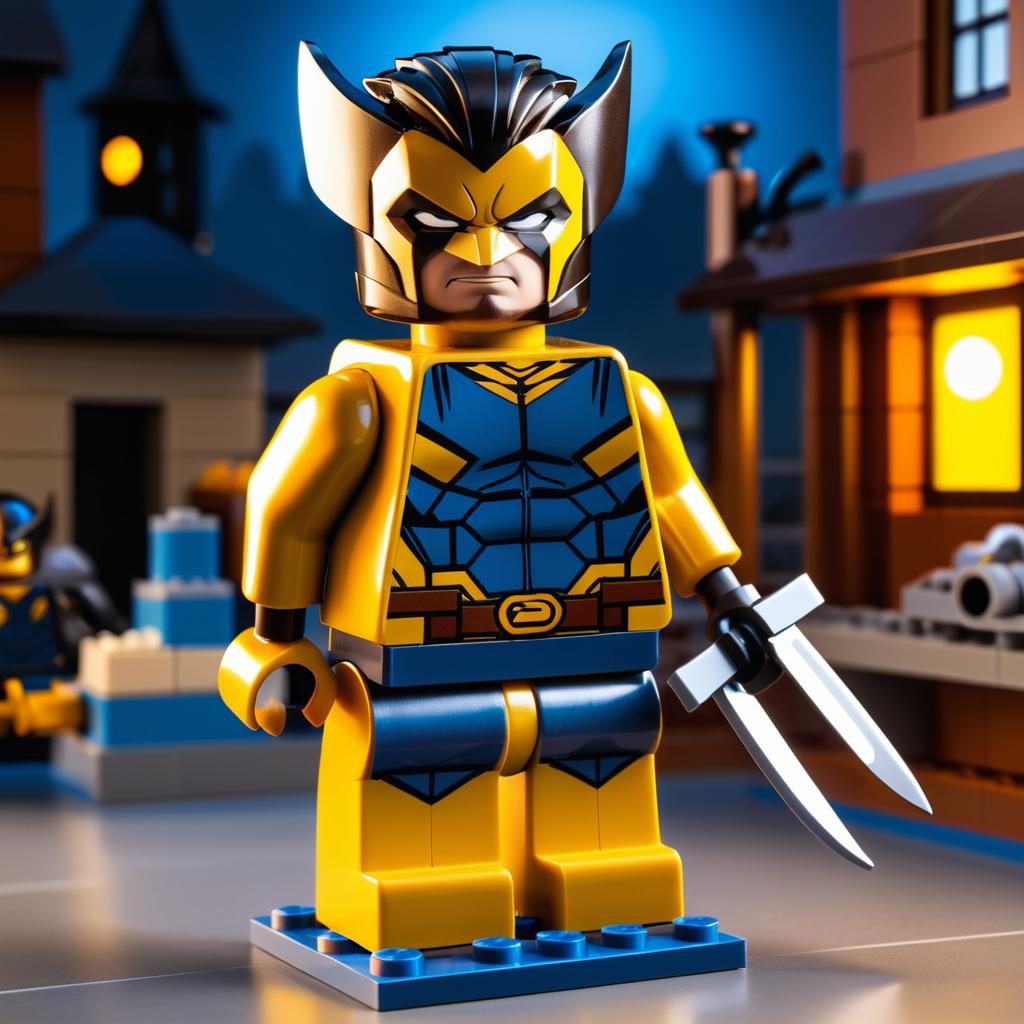 Wolverine as a Detailed Lego Figurine