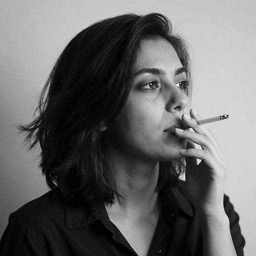 Moody Black and White Portrait of Woman