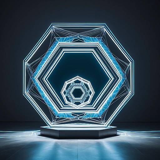 Futuristic Hexagonal Light Sculpture