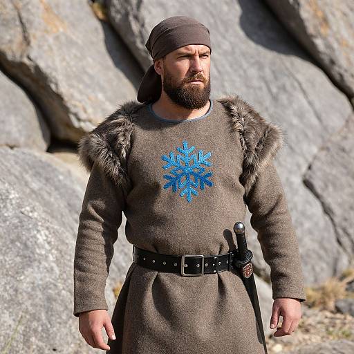 Rugged Bearded Man in Rocky Outdoors