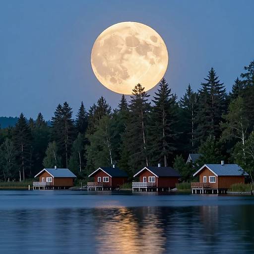 Ethereal Moonlit Lakeside Serenity