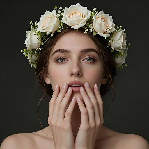 Serene Woman with Rose Crown