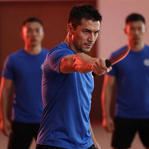 Dynamic Action Shot of Muscular Man