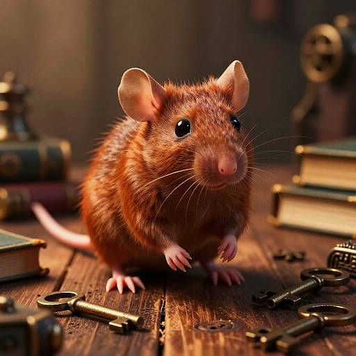 Red-Haired Rat in Steampunk Setting