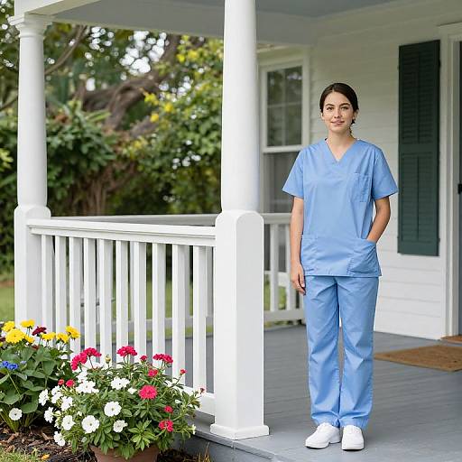 Charming Back Porch with Flowers