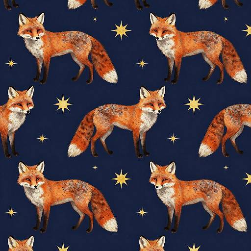 Surreal Celestial Foxes Wallpaper