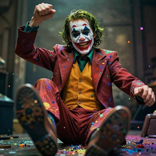 Vibrant Male Joker in Dynamic Pose