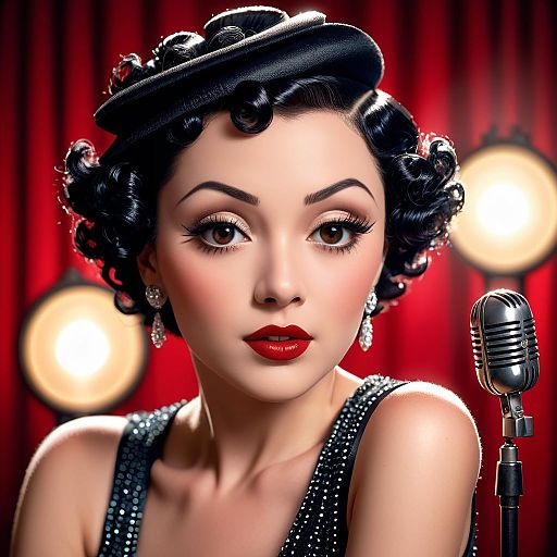 Glamorous Jazz Singer in 1920s Style Glamorous Jazz Singer in 1920s Style
