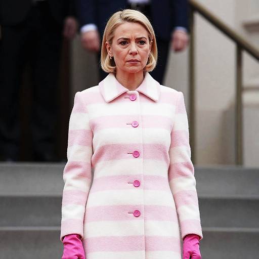 Serious Woman on Stairs Portrait