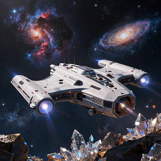 Arcturiano Starship Over Crystalline Terrain