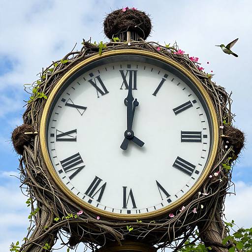 Enormous Vine Clock Scattering Petals