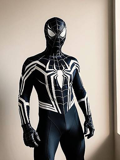 Man in Venom Spider-Man Cosplay Costume