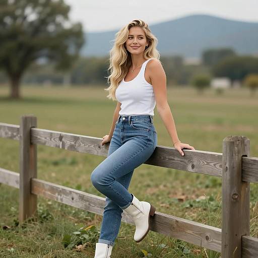 Casual Outdoor Portrait of a Blonde Woman