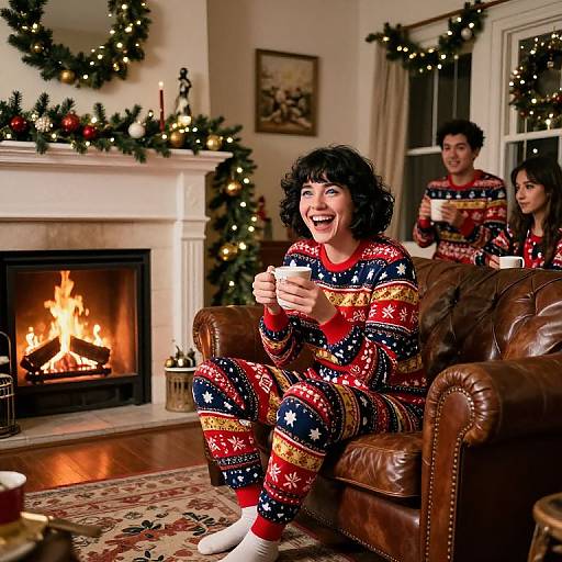 Cozy Vintage Christmas Party Scene