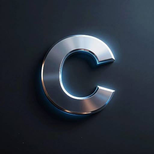 3D Metallic C Programming Logo