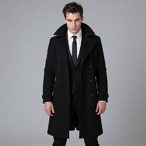 Vampire Costume Man in Black Coat