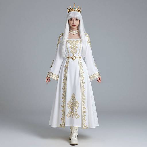 Regal Woman with White Hair