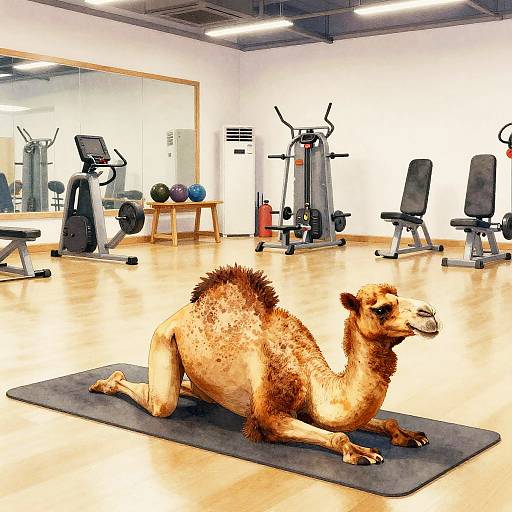 Gym Camel Practicing Yoga