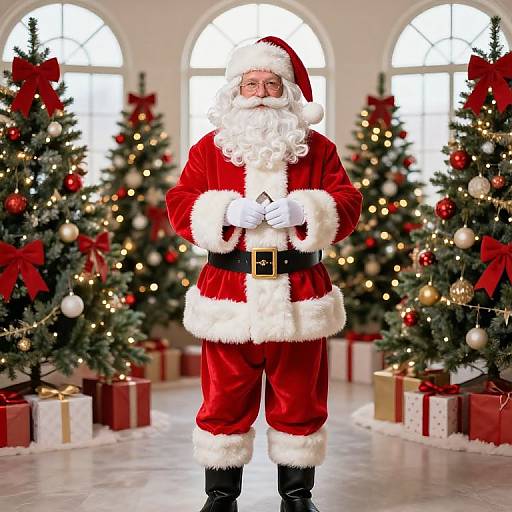 Festive Santa Claus with Christmas Decor
