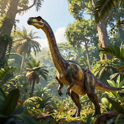 Langhals Dinosaur in Prehistoric Jungle