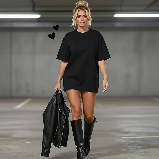 Urban Fashion: Chic Woman in Parking Garage