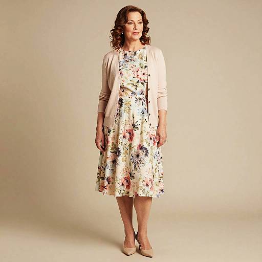 Middle-Aged Woman in Romantic Vintage Outfit