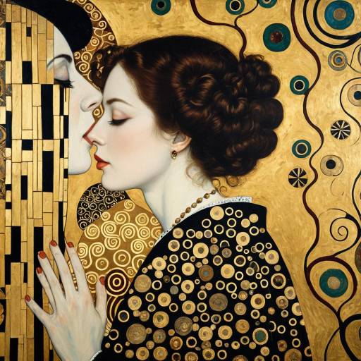 Portrait Inspired by Gustav Klimt's Symbolism Style