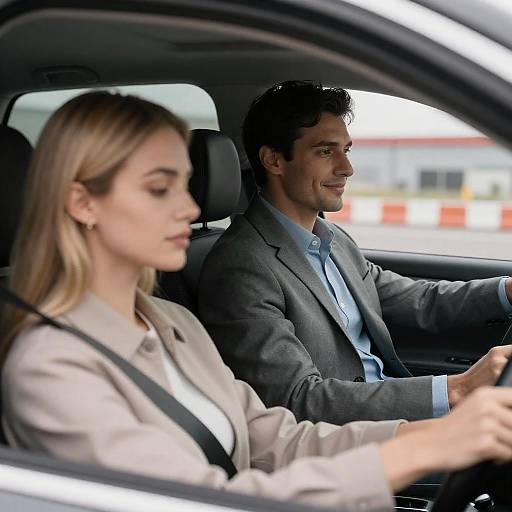 Candid Car Moment: Two People Inside